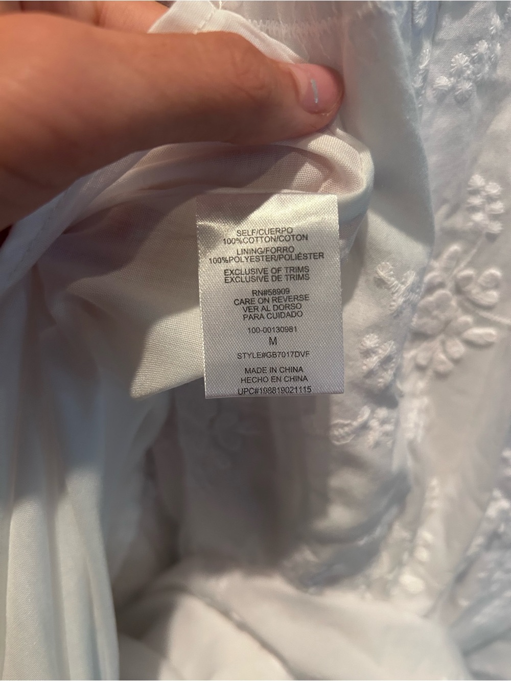 NWT Gianni Bini White Embroidered Maxi Dress with Black Straps SIZE M - Picture 7 of 12